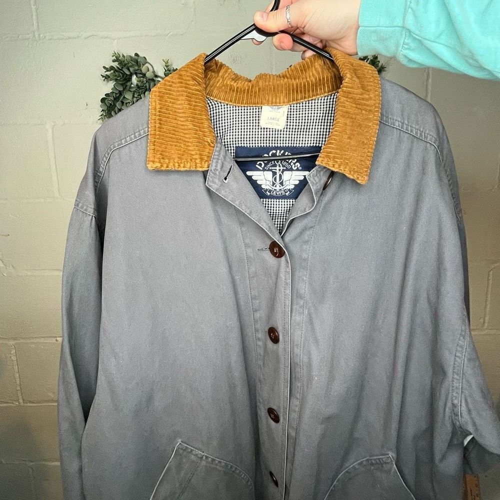 Docker's Women's Gray Jacket with Tan Collar - Picture 6 of 10